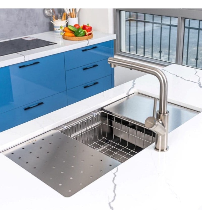 Chậu rửa bát chống xước Konox Workstation Sink – Undermount Sink KN8644SU Dekor