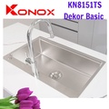 Chậu rửa bát đúc 1 hố chống xước Konox KN8151TS Dekor Basic