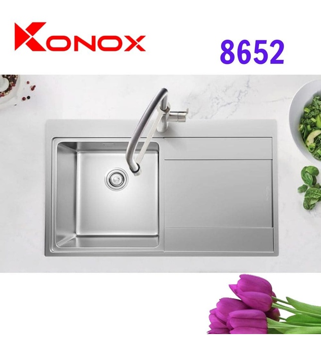 Chậu rửa bát 1 hố bàn phải Konox Unico 8652