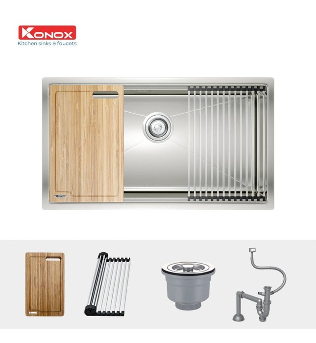 Chậu rửa bát âm 1 hố Konox KN8046SU Workstation Undermount