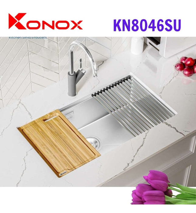 Chậu rửa bát âm 1 hố Konox KN8046SU Workstation Undermount