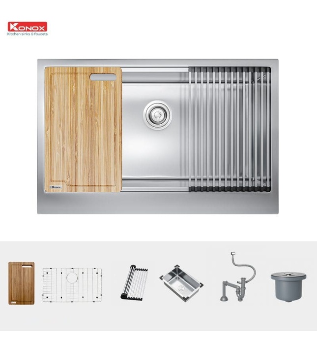 Chậu rửa bát âm đúc 1 hố Konox KN8051AS Retta