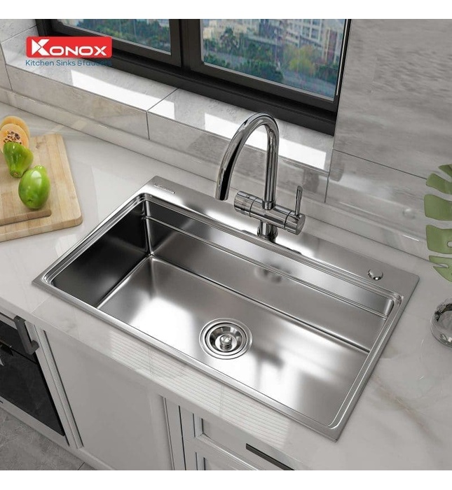 Chậu rửa bát đúc 1 hố Konox KN7548SO