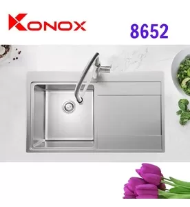 Chậu rửa bát 1 hố bàn phải Konox Unico 8652