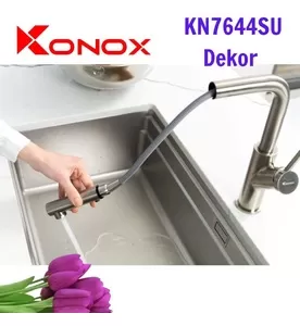 Chậu rửa bát 1 hố âm mặt sần chống xước Konox KN7644SU Dekor