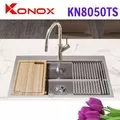 Chậu rửa bát đúc 1 hố Konox KN8050TS Workstation Topmount