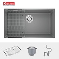 Chậu rửa bát 1 hố âm đá Konox Naros 760S Grey Xám Italy