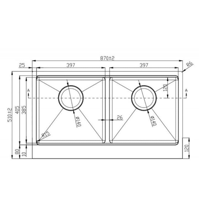 Chậu rửa bát âm đúc 2 hố cân Konox KN8751DA Retta