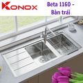 Chậu rửa bát âm 2 hố 1 bàn trái phải Konox Beta 1160 Thổ Nhĩ Kỳ