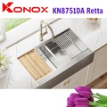 Chậu rửa bát âm đúc 2 hố cân Konox KN8751DA Retta