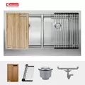 Chậu rửa bát âm đúc 2 hố cân Konox KN8751DA Retta