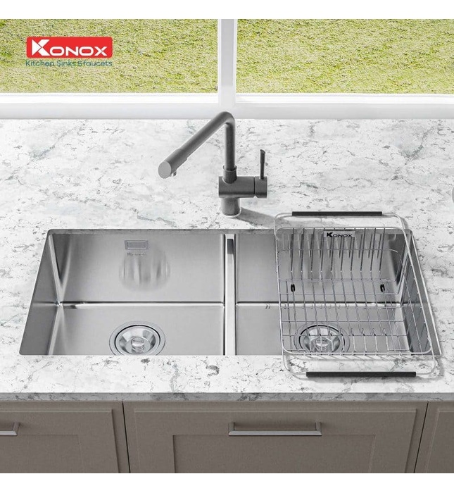 Chậu rửa bát 2 hố cân SUS304 Konox Vigo 8644 Nhập khẩu Thổ Nhĩ Kỳ
