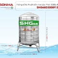 Bồn nước Lộc Phát Inox 445NF Sơn Hà Xanh 3000L đứng SHG68 3000D F1380