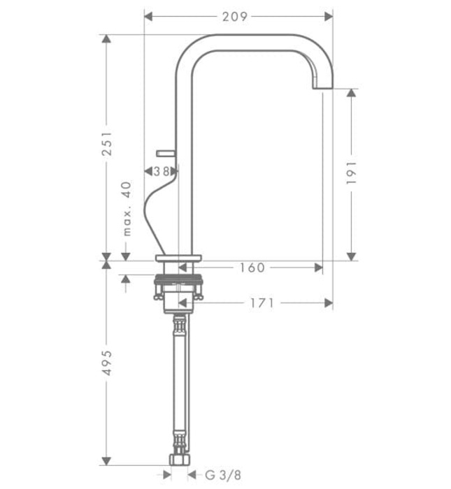 Vòi Lavabo Nóng Lạnh Đức Axor Citterio. 39034330