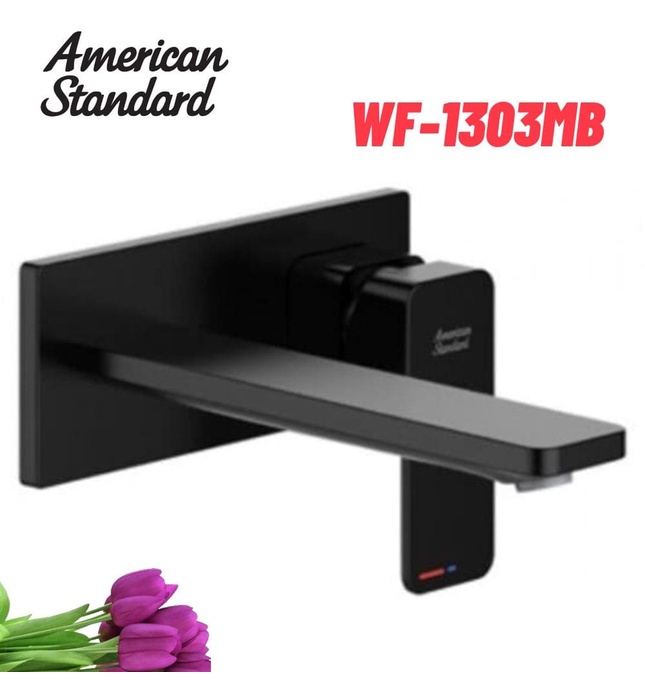 Vòi chậu nóng lạnh gắn tường màu đen American Standard WF-1304MB 