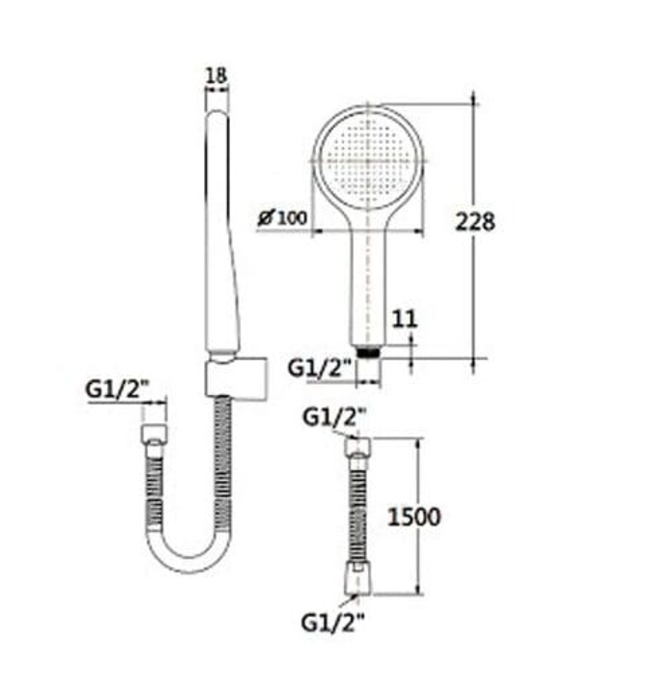 Bộ dây bát sen tắm American Standard FFASS505-MB