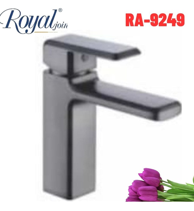 Vòi chậu lavabo 1 lỗ nóng lạnh màu ghi Royal RA-9249