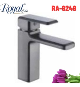 Vòi chậu lavabo 1 lỗ nóng lạnh màu ghi Royal RA-9249