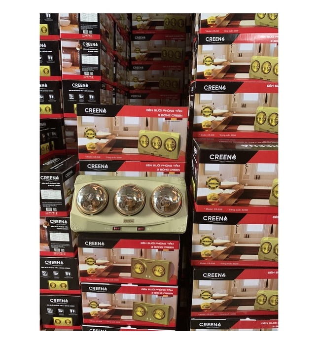 Đèn sưởi nhà tắm 3 bóng treo tường Creen CR-03B