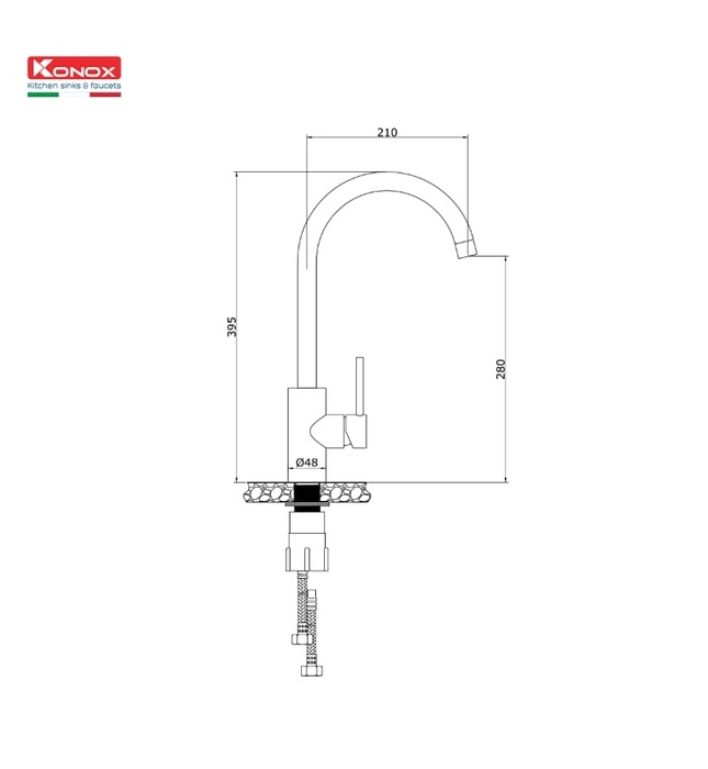 Vòi rửa bát nóng lạnh Konox Rio