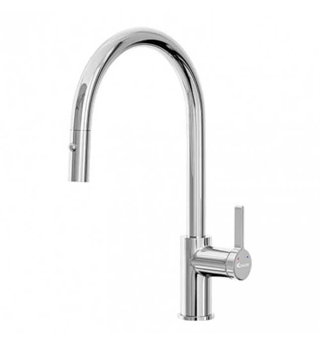 Vòi rửa bát nóng lạnh dây rút Konox Alto Chrome