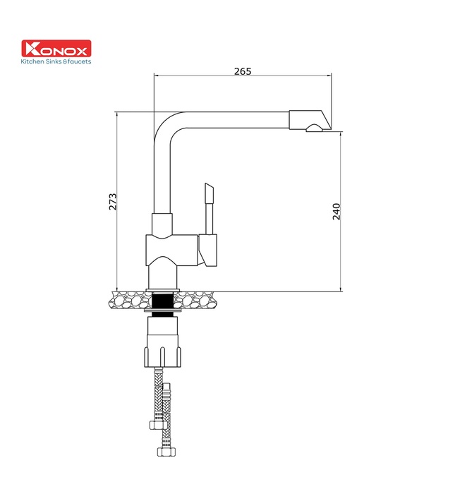Vòi rửa bát nóng lạnh Konox Felix Black