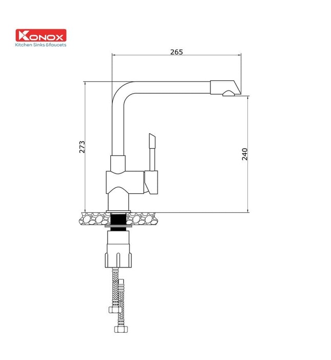 Vòi rửa bát nóng lạnh Konox Felix Chrome