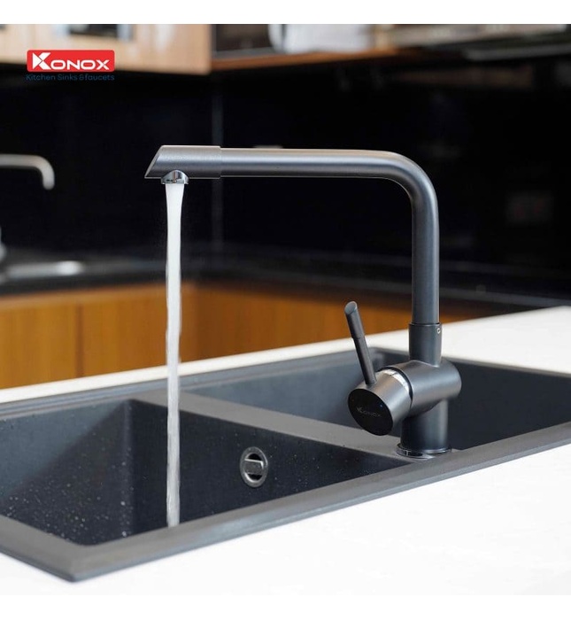 Vòi rửa bát nóng lạnh Konox Felix Black