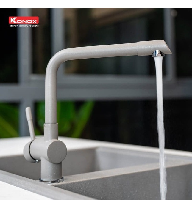 Vòi rửa bát nóng lạnh Konox Felix Grey
