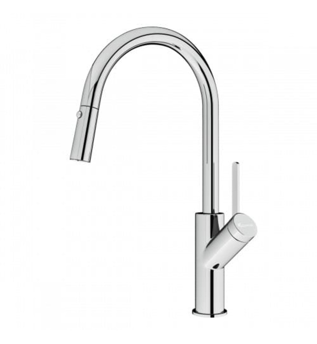 Vòi rửa bát nóng lạnh dây rút Konox Ponte Chrome