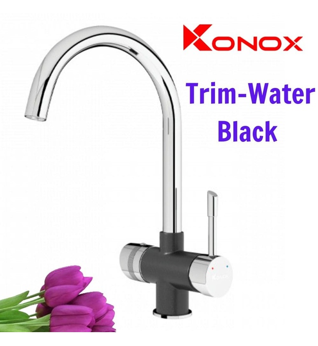 Vòi rửa bát ba đường nước Konox Trim-Water Black