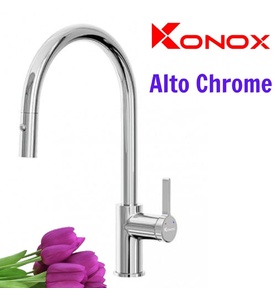 Vòi rửa bát nóng lạnh dây rút Konox Alto Chrome