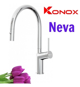 Vòi rửa bát nóng lạnh dây rút Konox Neva