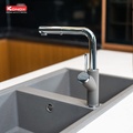 Vòi rửa bát nóng lạnh dây rút Konox Artan Grey