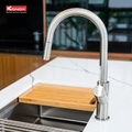 Vòi rửa bát nóng lạnh dây rút Konox Ponte Nickel