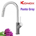 Vòi rửa bát nóng lạnh dây rút Konox Ponte Grey