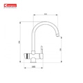 Vòi rửa bát 3 đường nước Konox Trim-Water Grey