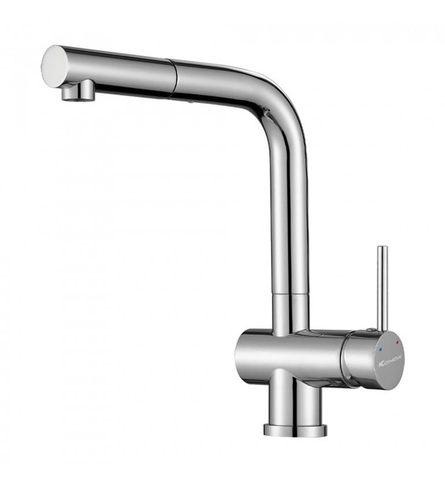 Vòi rửa bát nóng lạnh dây rút Konox KN1337