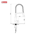 Vòi rửa bát nóng lạnh cần mềm Konox KN1909