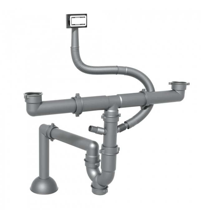 Siphon chậu rửa bát 2 hố Konox Pipe Drain PD02