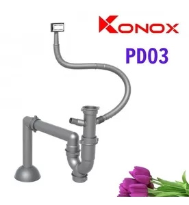 Siphon chậu rửa bát 1 hố Konox PD03