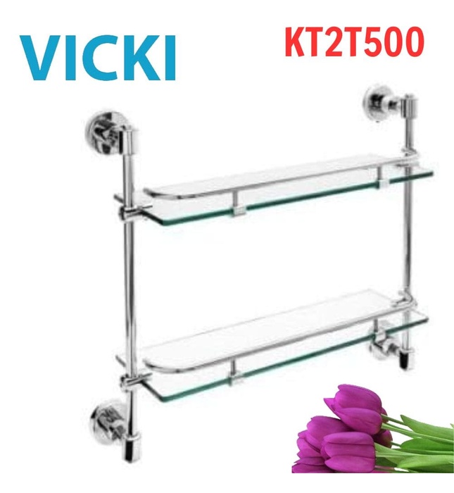 Kệ để đồ 2 tầng inox VICKI KT2T500