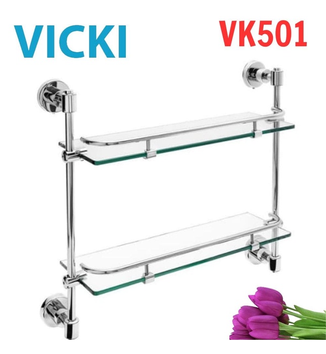 Kệ để đồ 2 tầng inox VICKI VK501V vuông