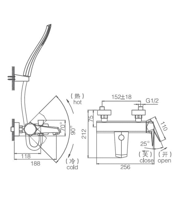 Sen tắm nóng lạnh vuông Joden Lenc 6007S07HC