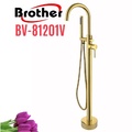 Vòi sen bồn tắm đặt sàn màu vàng Brother 81201V