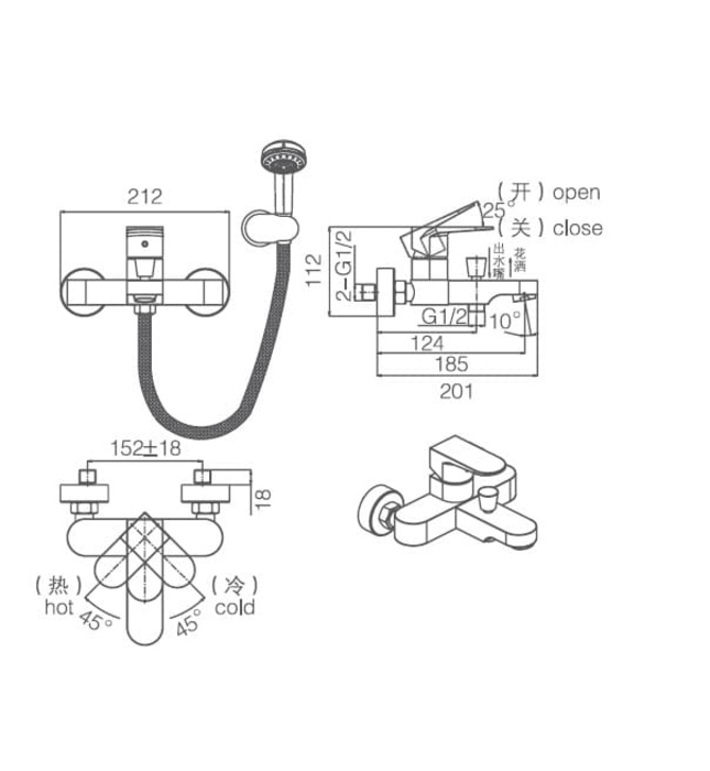 Sen tắm nóng lạnh Joden Leo 6008B344C