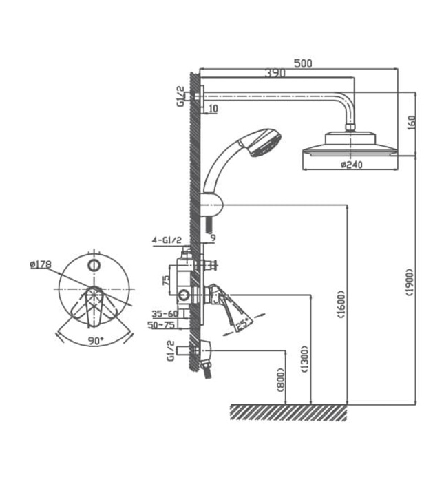 Sen tắm nóng lạnh âm tường Joden Anthony 820BB305C