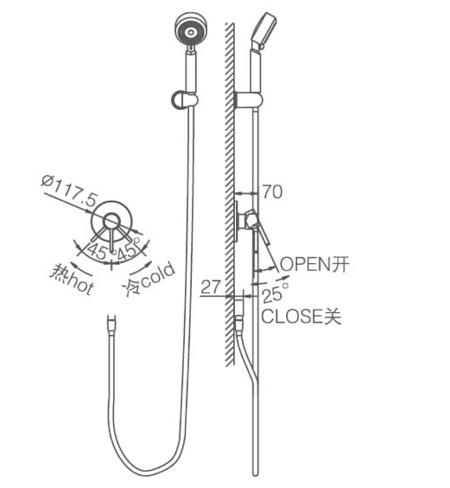 Sen tắm nóng lạnh âm tường Joden Allen 8408M08BC