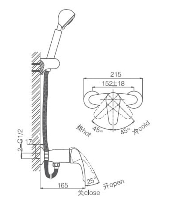 Sen tắm nóng lạnh treo tường Joden David 9000N350C