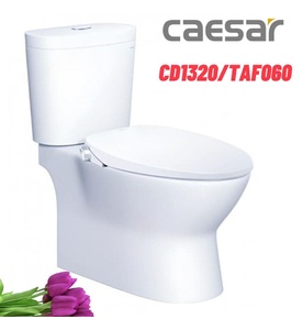 Bồn cầu 2 khối nắp rửa cơ Caesar CD1320/TAF060